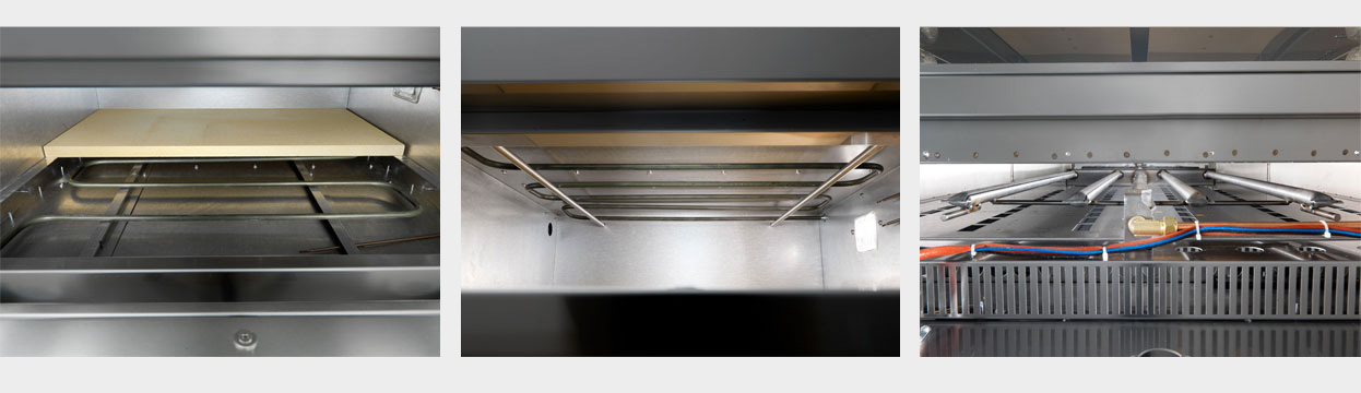 Parte interior horno pizza
