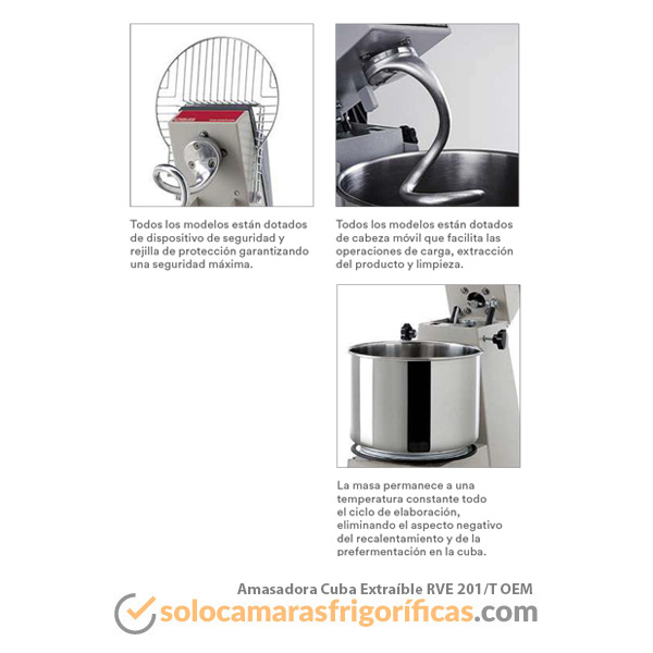 Amasadora Cuba Extraible RVE 201/T OEM