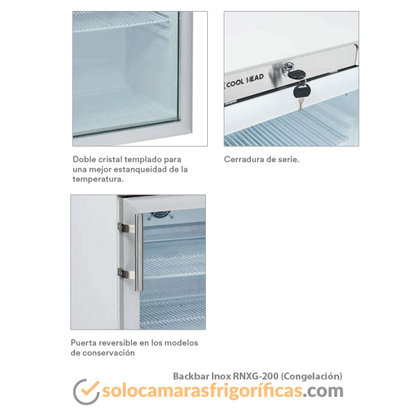 Armario Expositor Congelación Backbar Inox RNXG 200