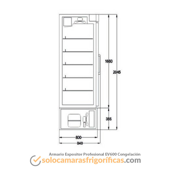 Armario Expositor Congelación Profesional EV600