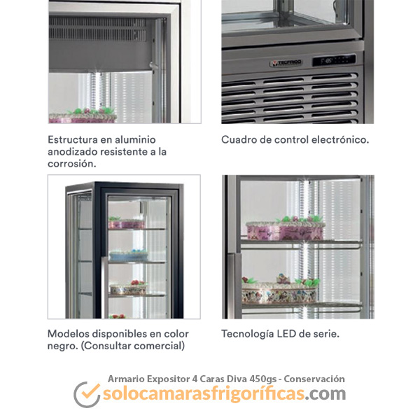 Armario Expositor Conservación 4 Caras DIVA 450gs