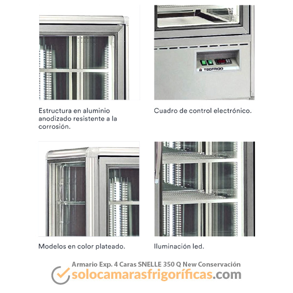 Armario Expositor Conservación 4 Caras SNELLE 350 Q New
