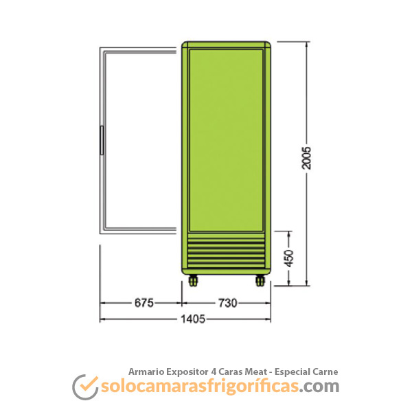 Armario Expositor Refrigeración 4 Caras MEAT- Especial Carne