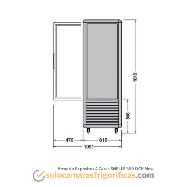 Armario Expositor Refrigerado 4 Caras SNELLE 350 QCH New