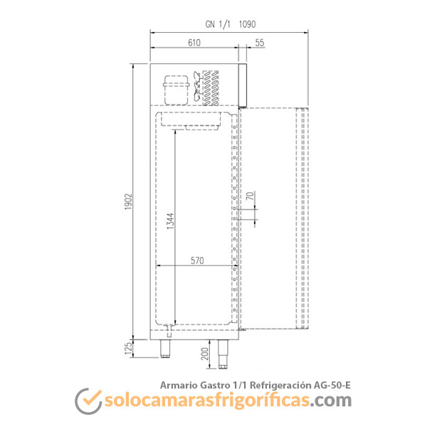 Armario Expositor Refrigerado GASTRO 1/1 AG 50 E