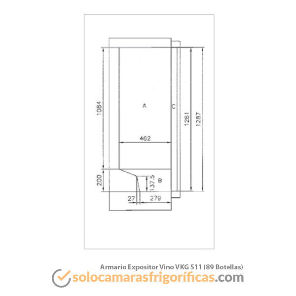 Armario Expositor Vino VKG 511 Eurofred (89 Botellas)