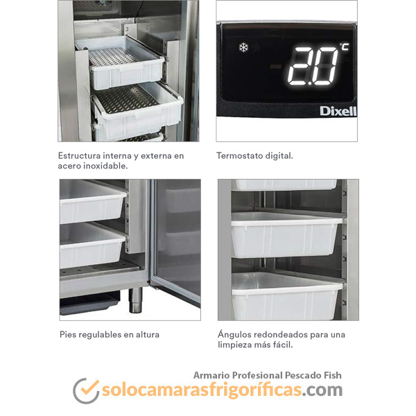 Detalles Armario Refrigerado Profesional Pescado Fish 