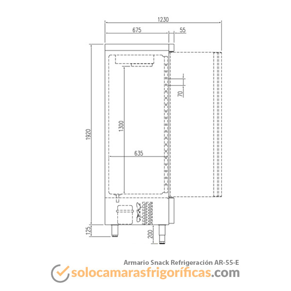 Armario Refrigeración Expositor SNACK AR 55 E