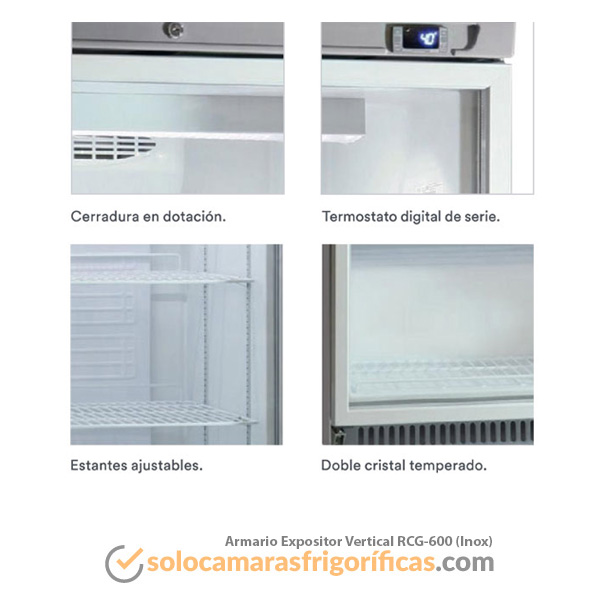 Armario Refrigerado Expositor Vertical RCXG 600 Inox