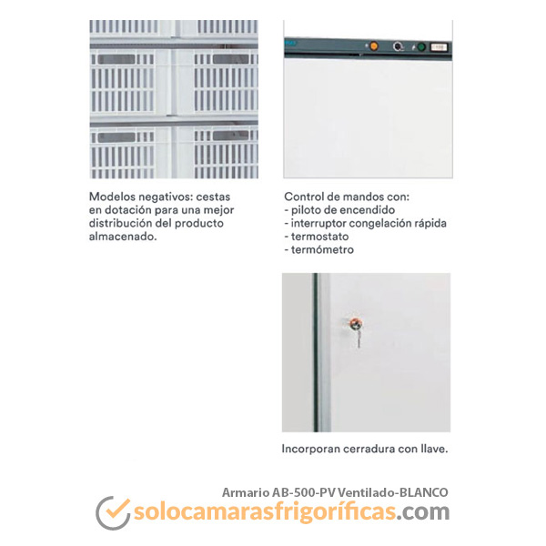 Detalles Armario Refrigerado Ventilado AB 500 PV BLANCO