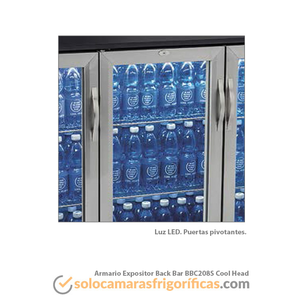 Detalles luz Armario Expositor Refrigerado Back Bar-BBC208S