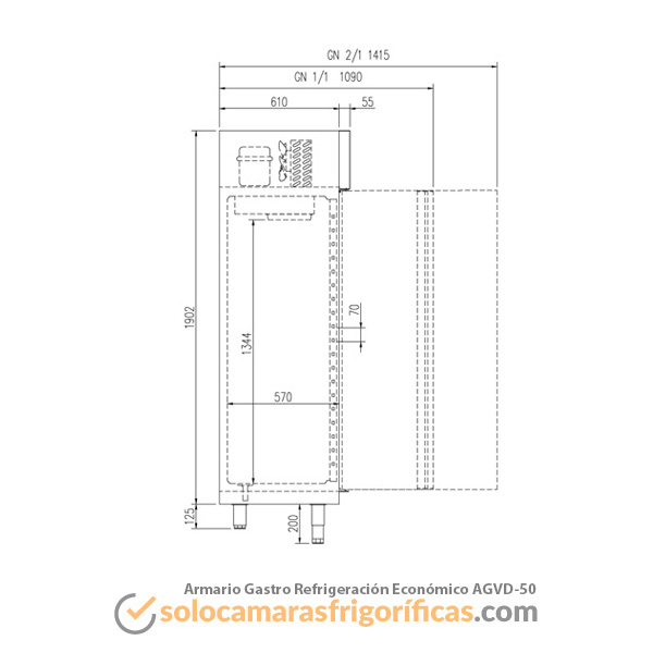 Armario Refrigeración Expositor Gastro Económico AGVD 50