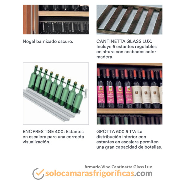 Armario Vino Refrigeración Cantinetta Glass Lux