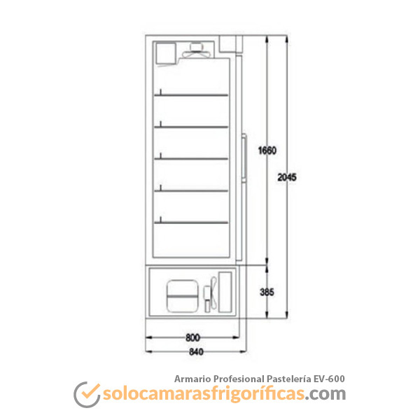 Armario Expositor Refrigerado Profesional Pastelería EV 600