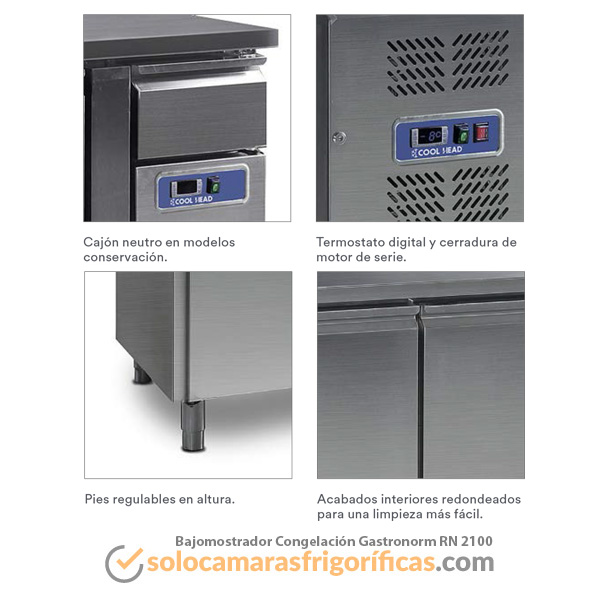 Bajomostrador Congelación Gastronorm RN 2100 EUROFRED