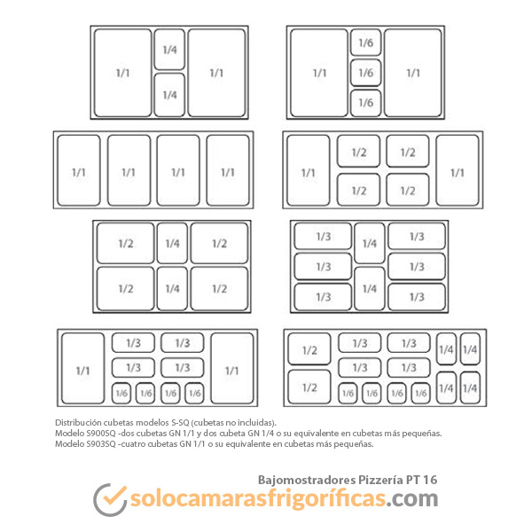 Bajomostrador Pizzería PT 16 EUROFRED