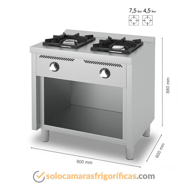 Cocina Industrial 600 ESTANTE 2 FUEGOS C2F600E FAINCA