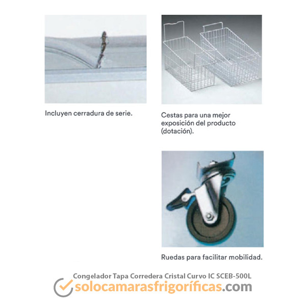 Detalles Congelador Tapa Corredera de Cristal Curvo - IC-SCEB-500L