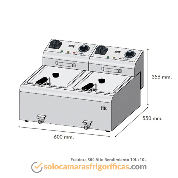 Freidora 500 ALTO RENDIMIENTO 10+10 LITROS FAINCA