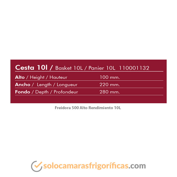 Freidora 500 ALTO RENDIMIENTO 10 LITROS FAINCA