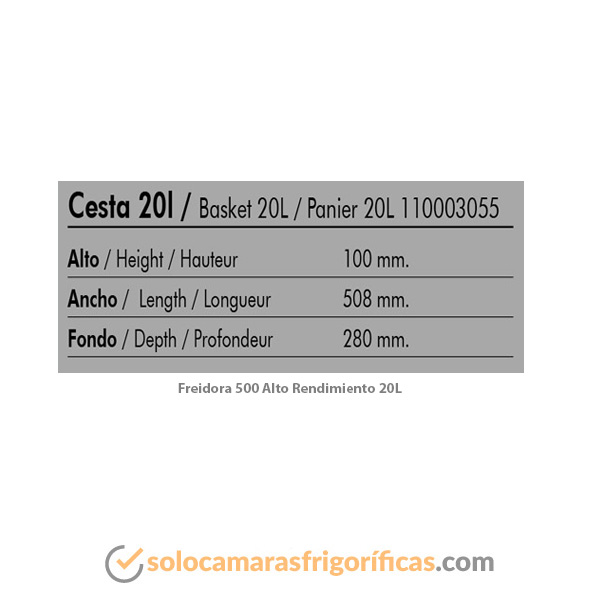 Freidora 500 ALTO RENDIMIENTO 20 LITROS FAINCA