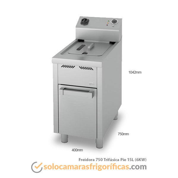 Medidas Freidora de Pie 750 TRIFÁSICA 15L 6KW FAINCA 