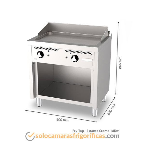 Medidas Fry-Top ESTANTE CROMO 18KW FAINCA