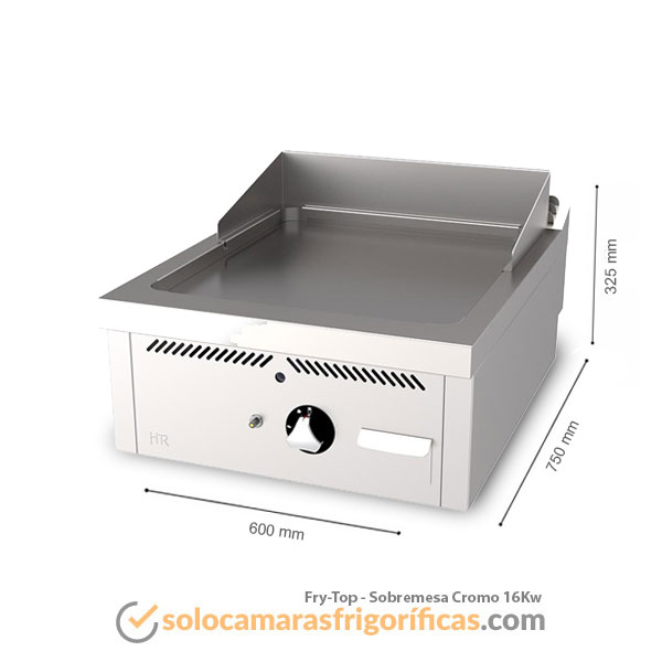 Medidas Fry-Top SOBREMESA CROMO 16KW FAINCA