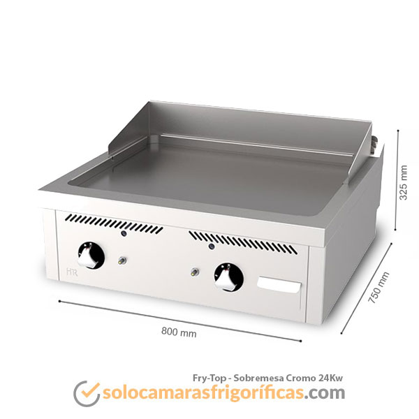 Medidas Fry-Top SOBREMESA CROMO 24KW