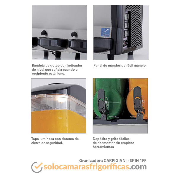 Detalles Granizadora EUROFRED - SPIN 1FF