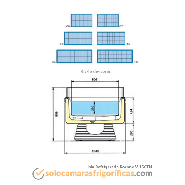 Kit Divisores Isla Refrigerada Korone V-150TN