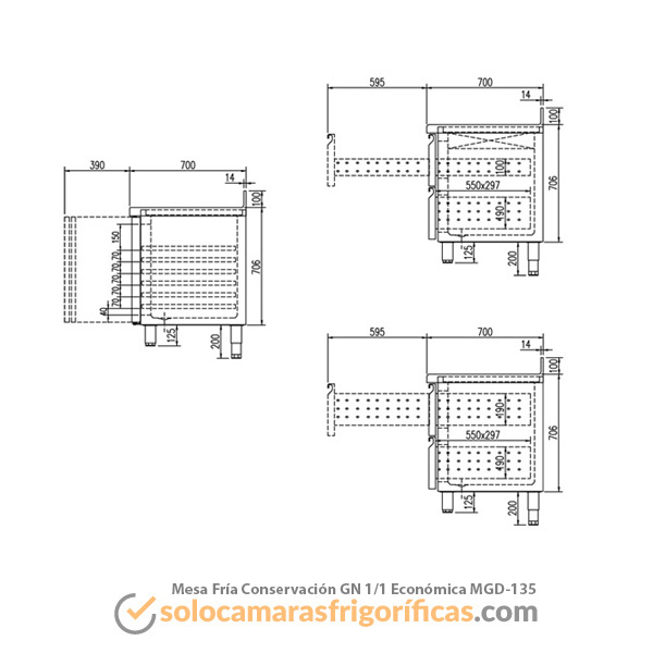 Mesa Fría Conservación GN 1/1Económica-MGD-135