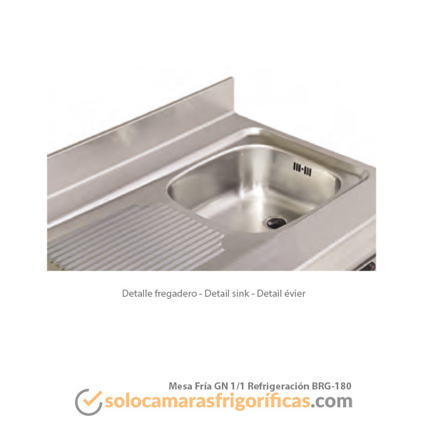 Detalles Mesa Fría GN 1/1 Refrigeración - BRG-180 