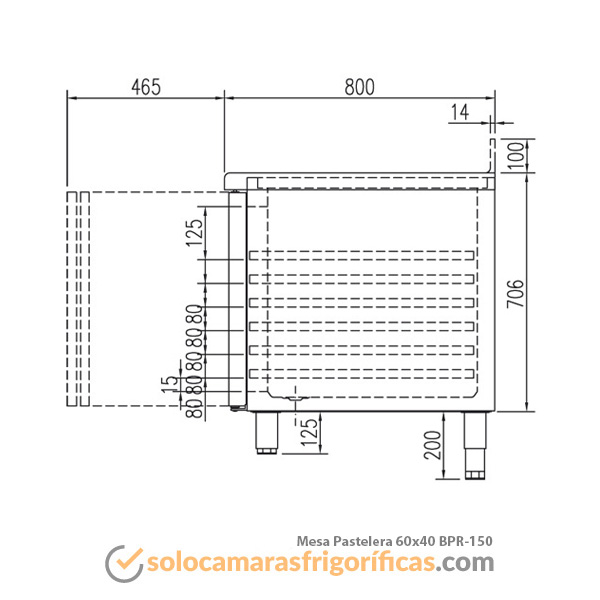 Mesa Fría Pastelera - BPR-150