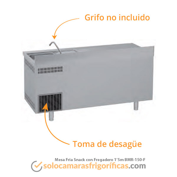 Mesa Fría Snack con Fregadero - BMR-150-F