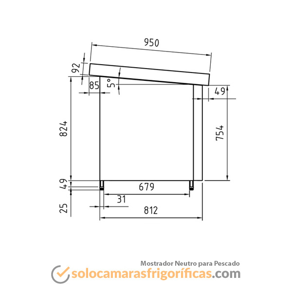 Mostrador Neutro para Pescado