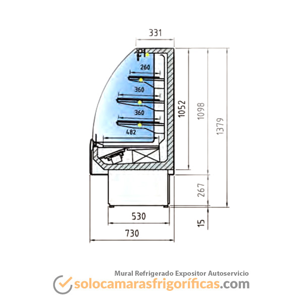Dibujo Técnico Mural Refrigerado Expositor Autoservicio