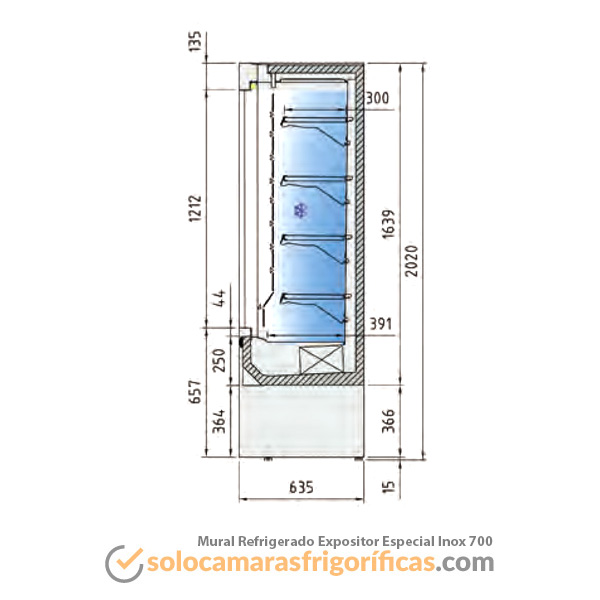 Mural Refrigerado Expositor Especial Inox 700