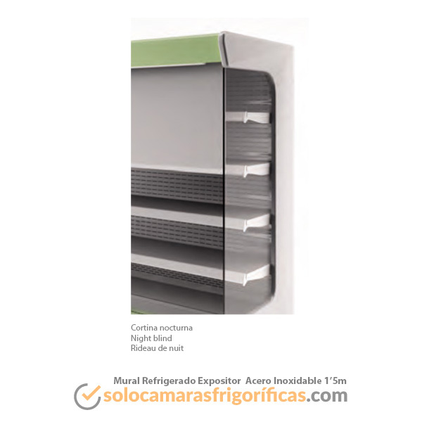 Cortina Mural Refrigerado Expositor Acero Inoxidable 1'5m 