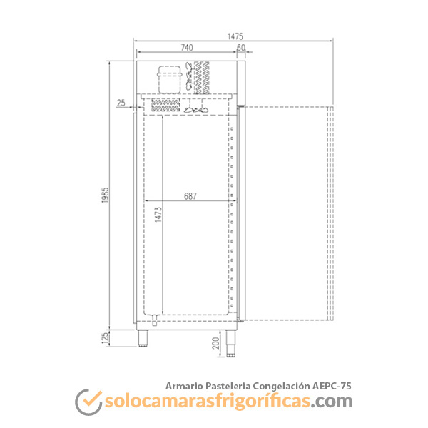 Nevera Congelador Pastelería AEPC 75