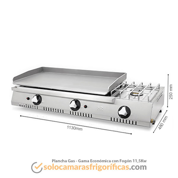 Dimensiones Plancha Gas GAMA ECONÓMICA CON FOGÓN 13,9KW