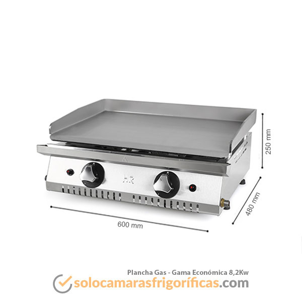 Dimensiones Plancha Gas GAMA ECONÓMICA 8,2KW