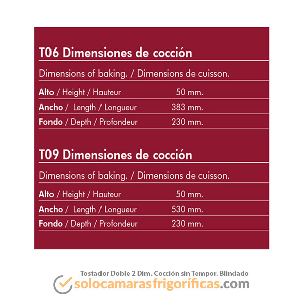 Tostador Doble 2 Dimensiones de Cocción sin Temporizador Blindado FAINCA