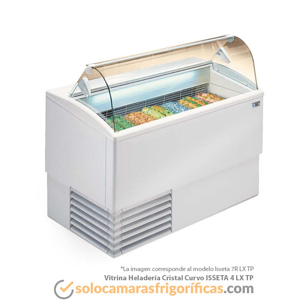 Vitrina Expositora Refrigerada Heladería - Cristal Curvo ISSETA 4 LX TP Vitrina Expositora Refrigerada Heladería - Cristal Curvo ISSETA 4 LX TP
