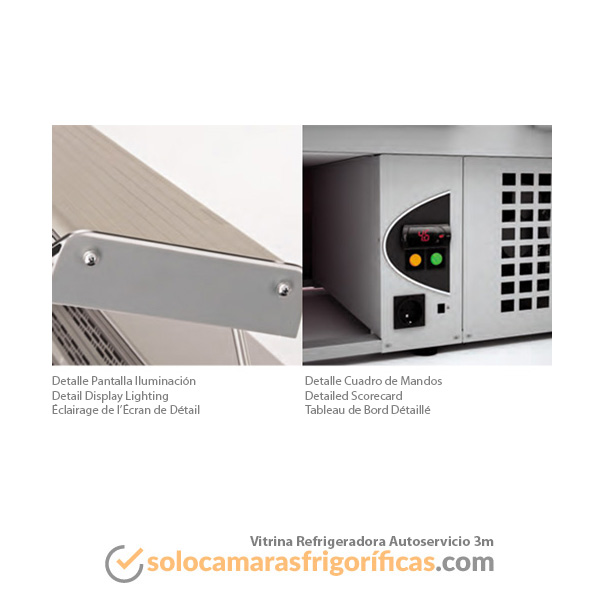 Detalles Vitrina Expositora Refrigerada Autoservicio 3m