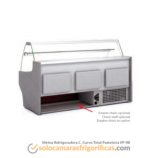 Chasis Vitrina Expositora Refrigerada Curvo Total Pasteleria VP-9B