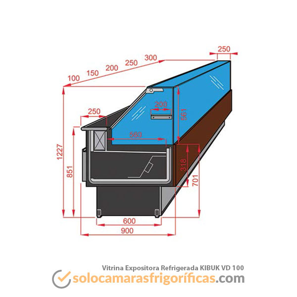 Vitrina Expositora Refrigerada KIBUK VD 100 - EUROFRED