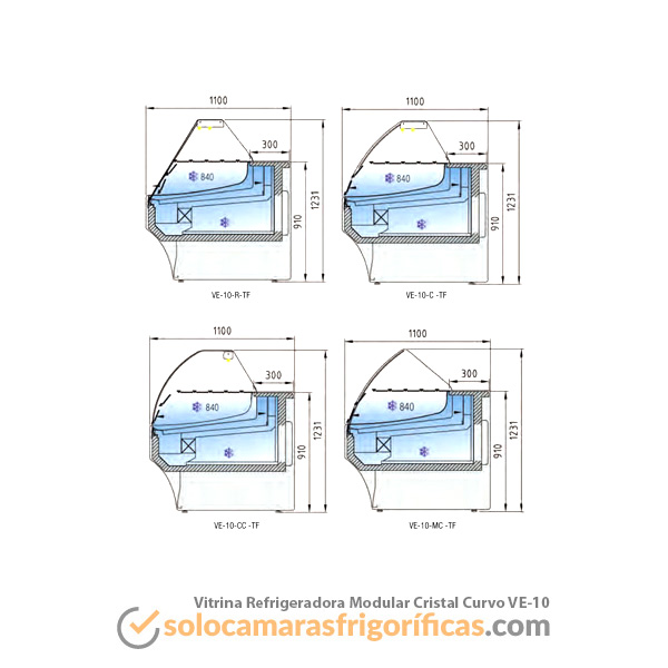 Vitrina Expositora Refrigerada Modular Curvo VE-10