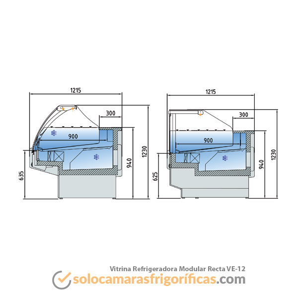 Vitrina Expositora Refrigerada Modular Recta VE-12