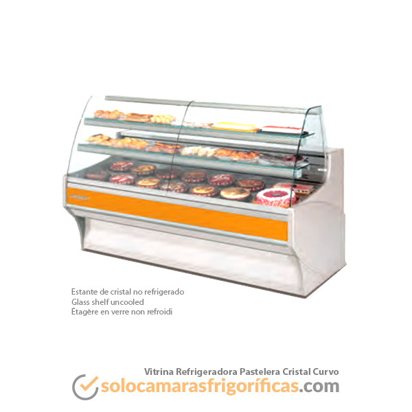 Vitrina Expositora Refrigerada Pastelera Cristal Curvo VEP-9